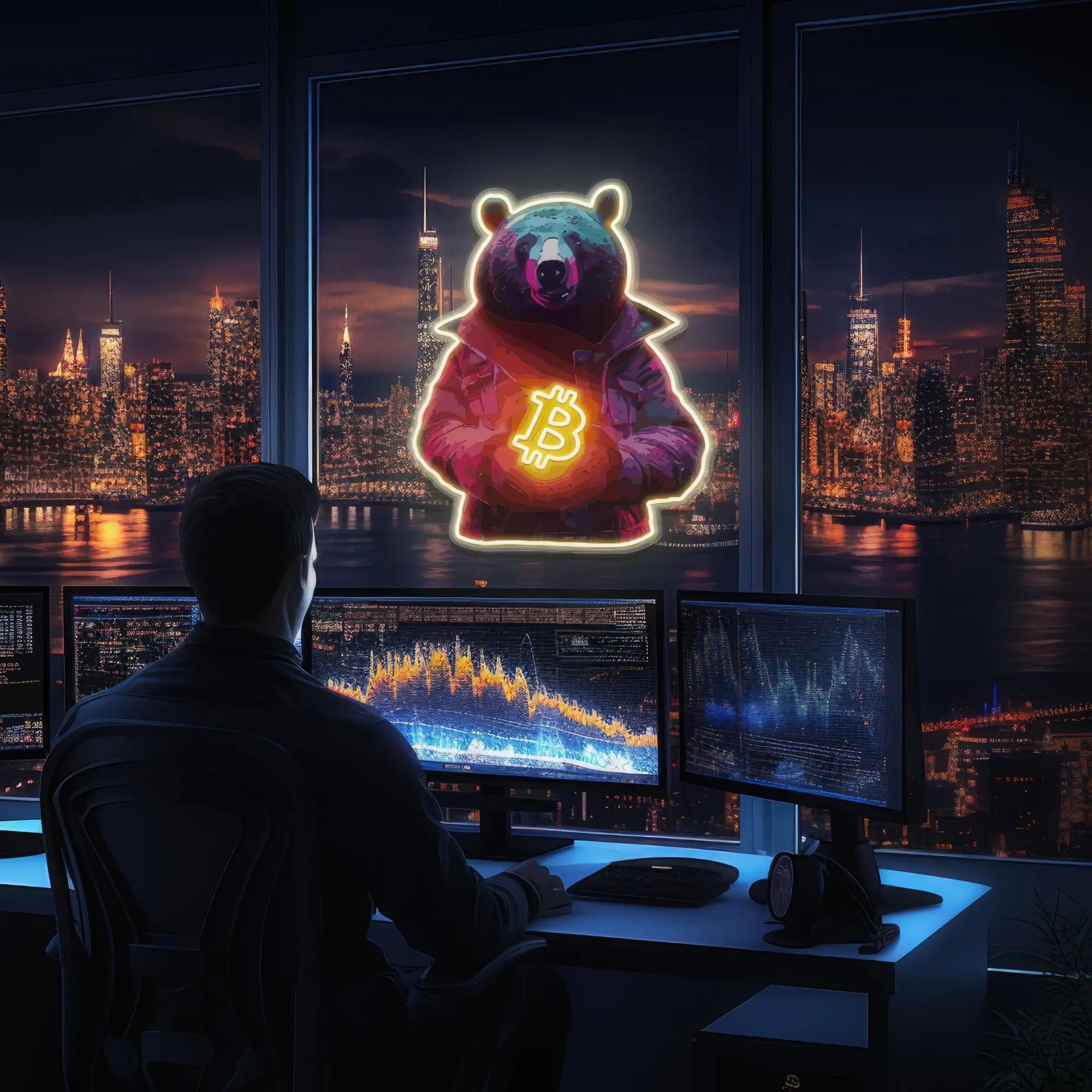 Crypto Bear LED Sign